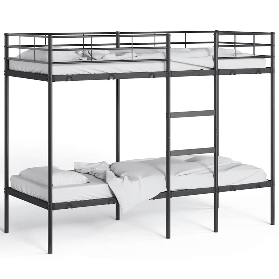 Stapelbed Zonder Matras Staal 80 x 200 cm Zwart