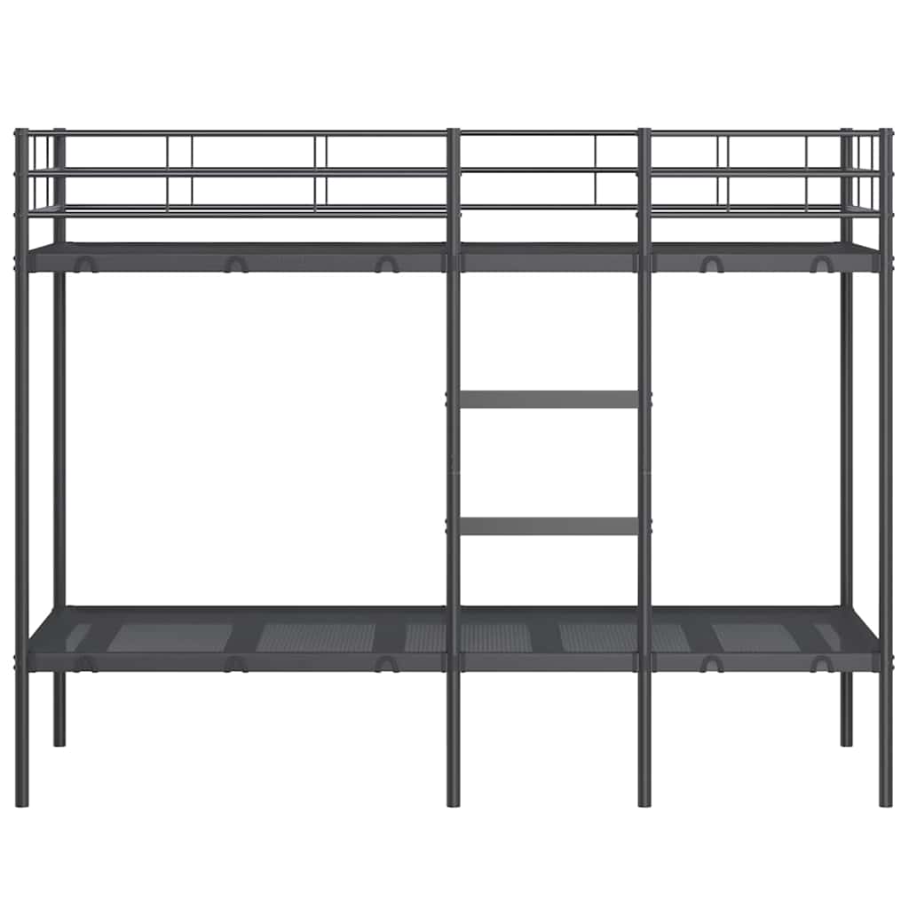Stapelbed Zonder Matras Staal 80 x 200 cm Zwart