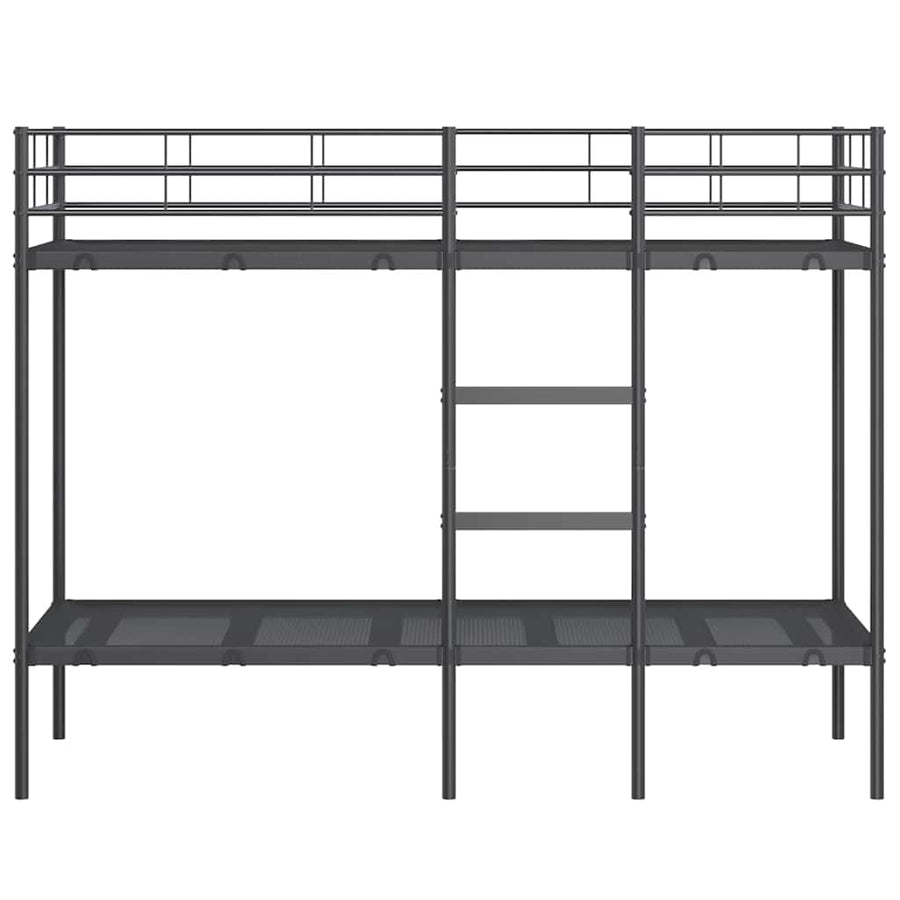 Stapelbed Zonder Matras Staal 80 x 200 cm Zwart