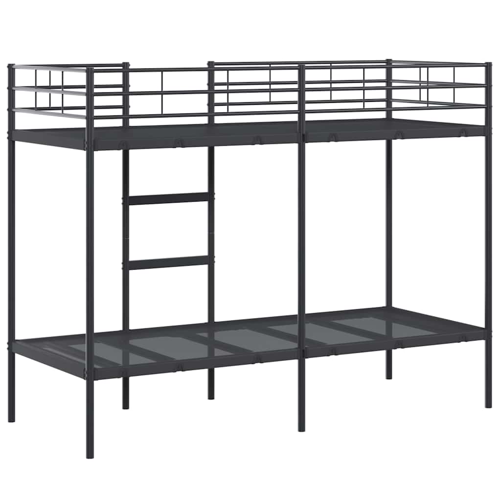 Stapelbed Zonder Matras Staal 80 x 200 cm Zwart