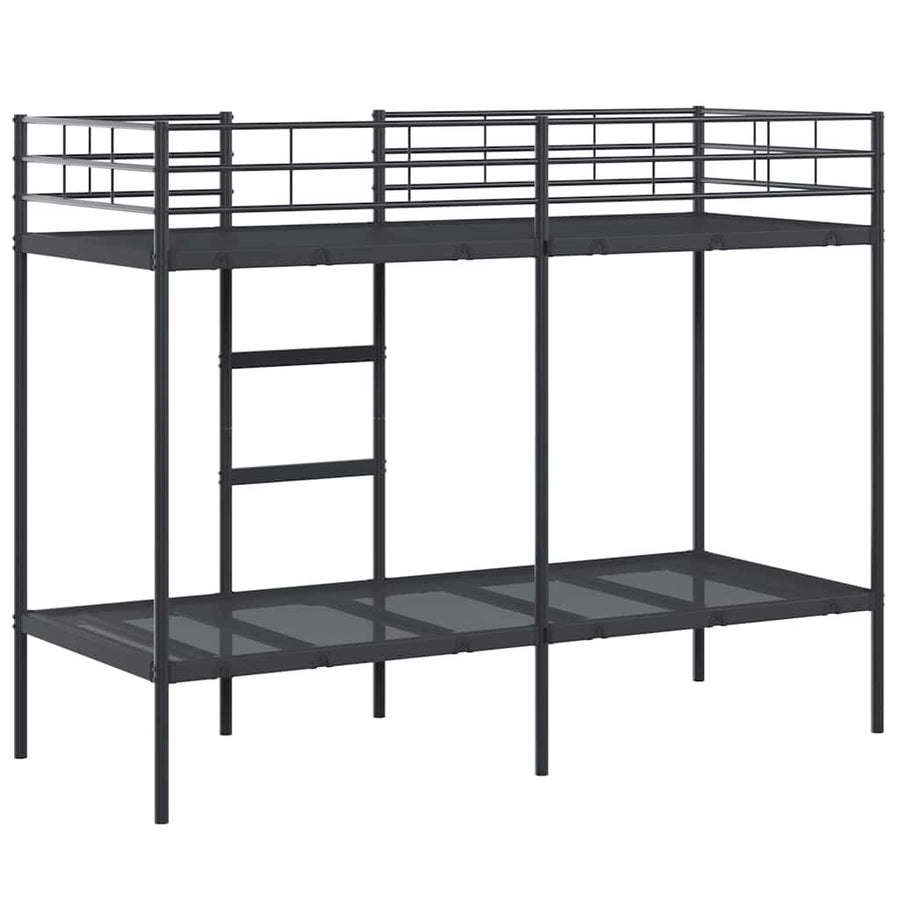 Stapelbed Zonder Matras Staal 80 x 200 cm Zwart