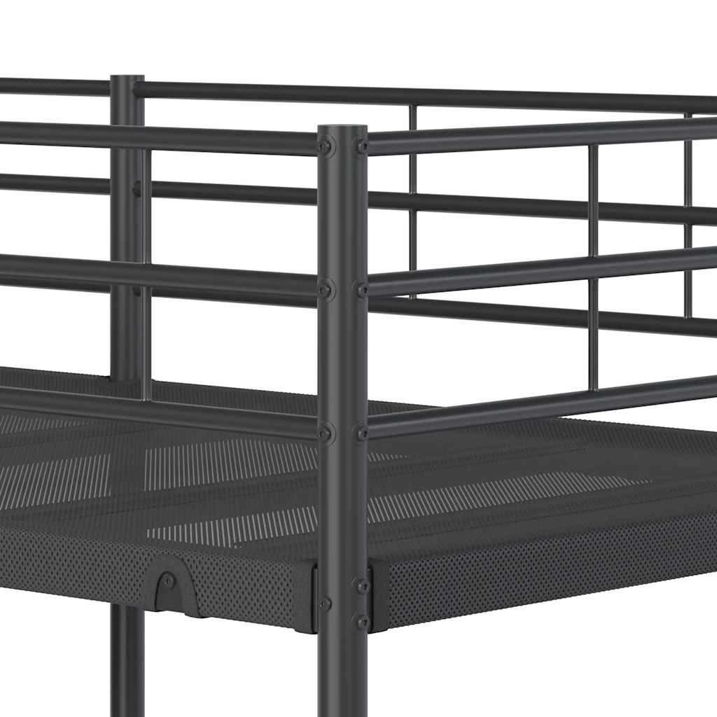 Stapelbed Zonder Matras Staal 80 x 200 cm Zwart