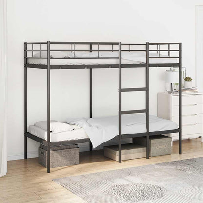 Stapelbed Zonder Matras Staal 80 x 200 cm Zwart