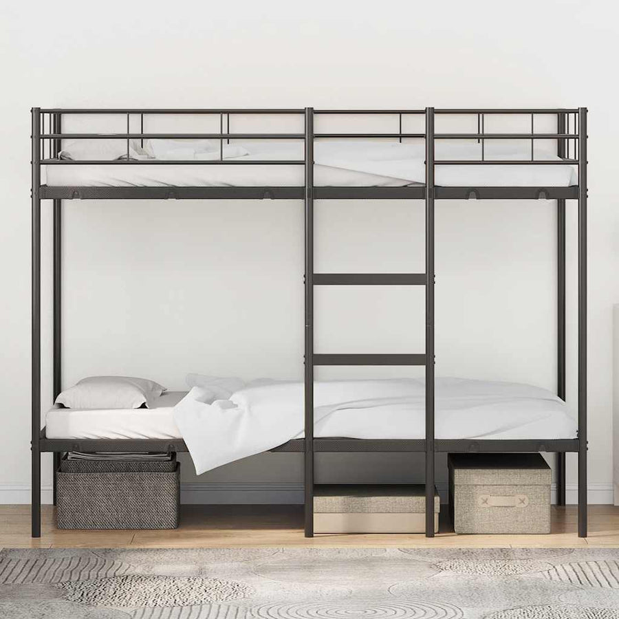 Stapelbed Zonder Matras Staal 90 x 190 cm Zwart