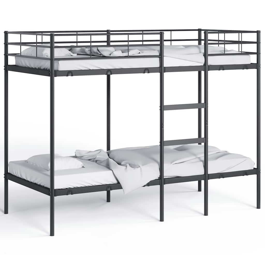 Stapelbed Zonder Matras Staal 90 x 190 cm Zwart