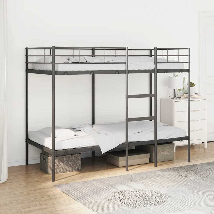 Stapelbed Zonder Matras Staal 90 x 190 cm Zwart