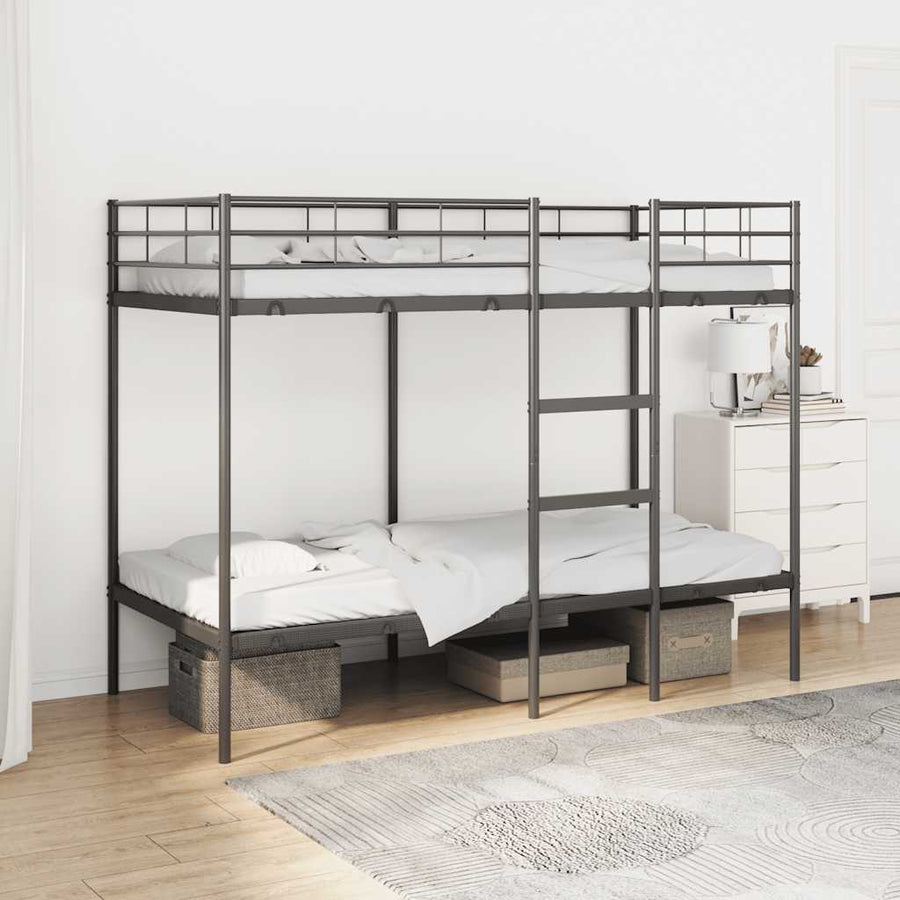 Stapelbed Zonder Matras Staal 90 x 200 cm Zwart