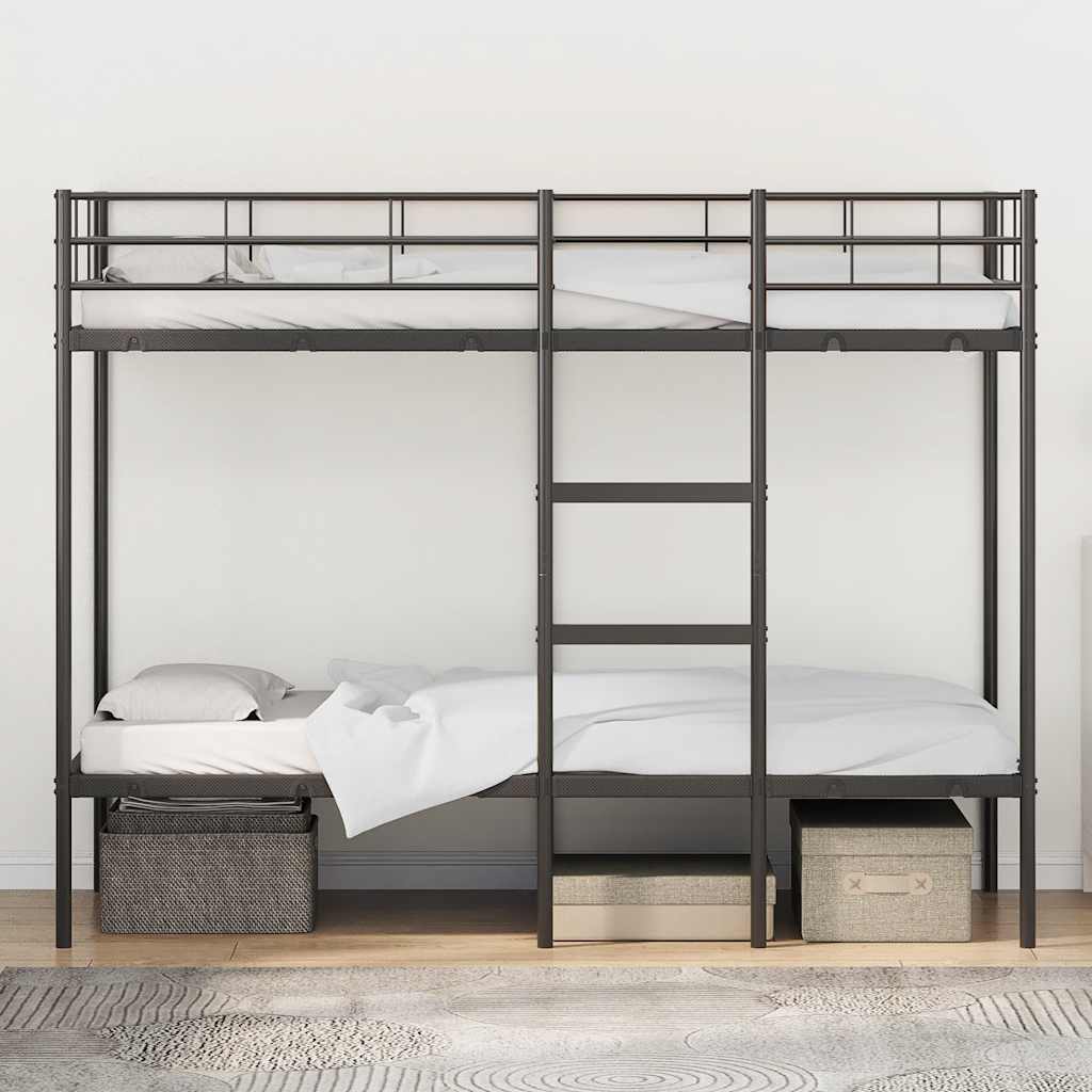 Stapelbed Zonder Matras Staal 100 x 190 cm Zwart