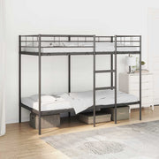 Stapelbed 100x190 cm staal zwart