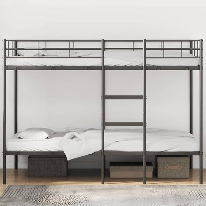 Stapelbed Zonder Matras Staal 100 x 200 cm Zwart