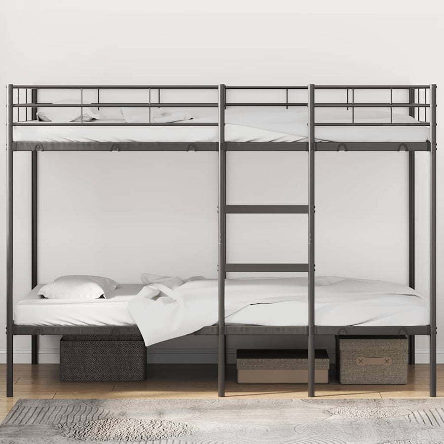 Stapelbed Zonder Matras Staal 100 x 200 cm Zwart