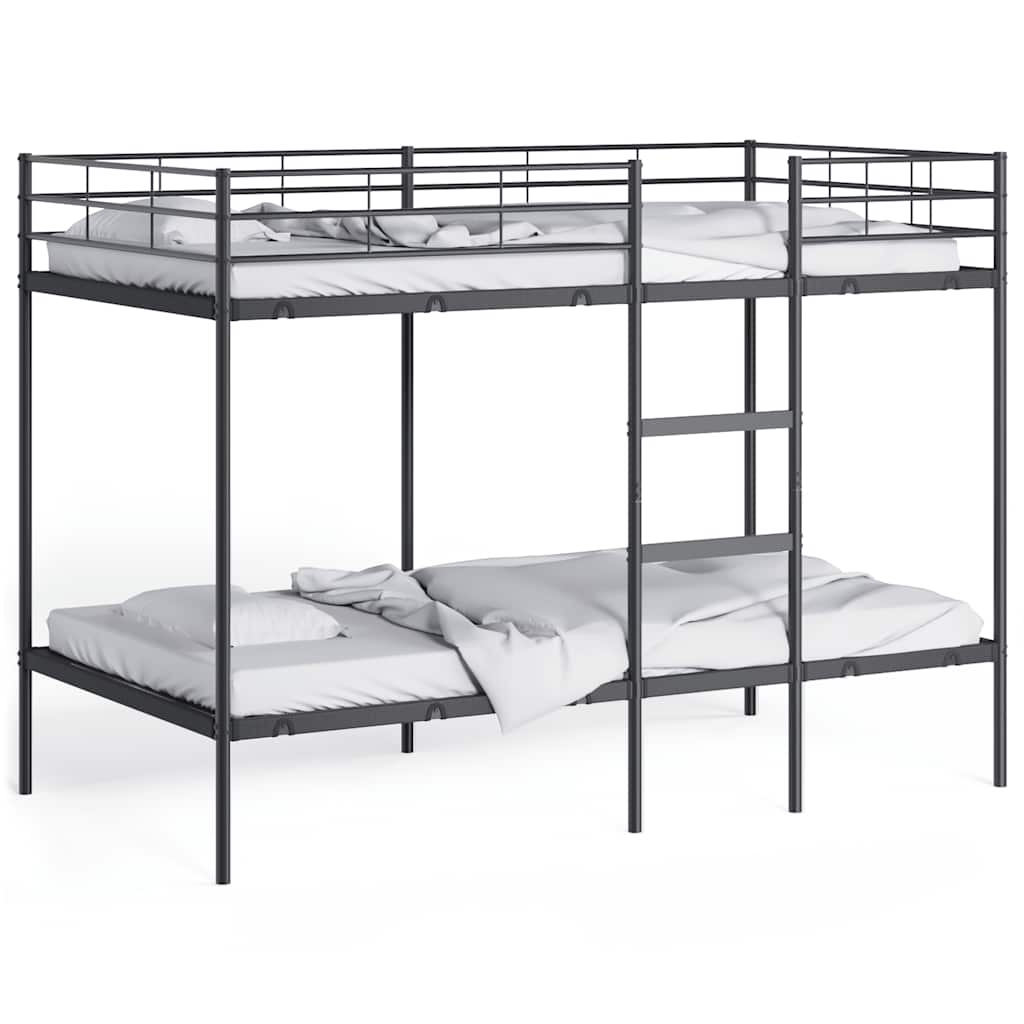 Stapelbed Zonder Matras Staal 100 x 200 cm Zwart
