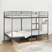 Stapelbed 100x200 cm staal zwart