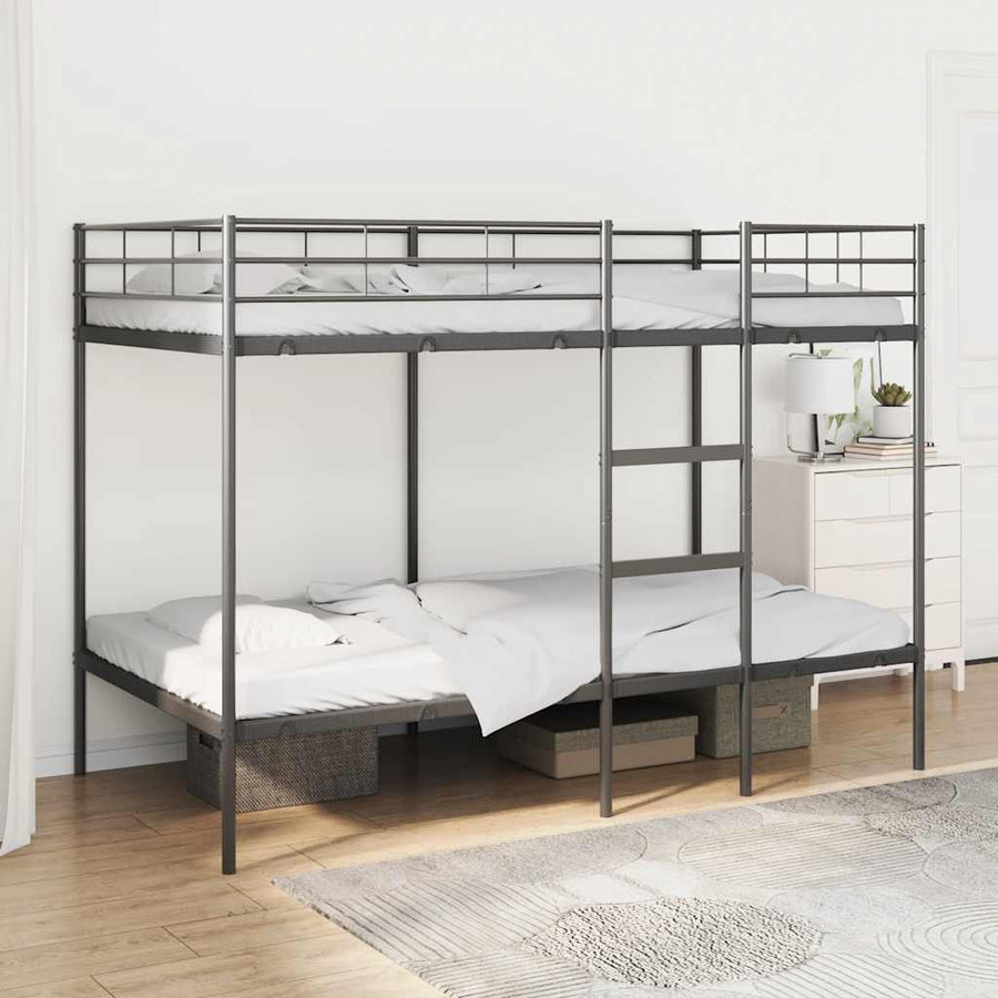 Stapelbed Zonder Matras Staal 100 x 200 cm Zwart