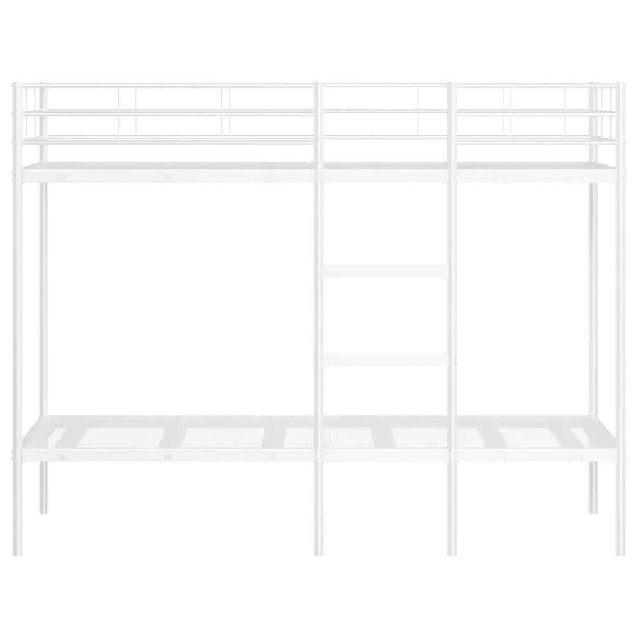 Stapelbed Zonder Matras Staal 75 x 190 cm Wit