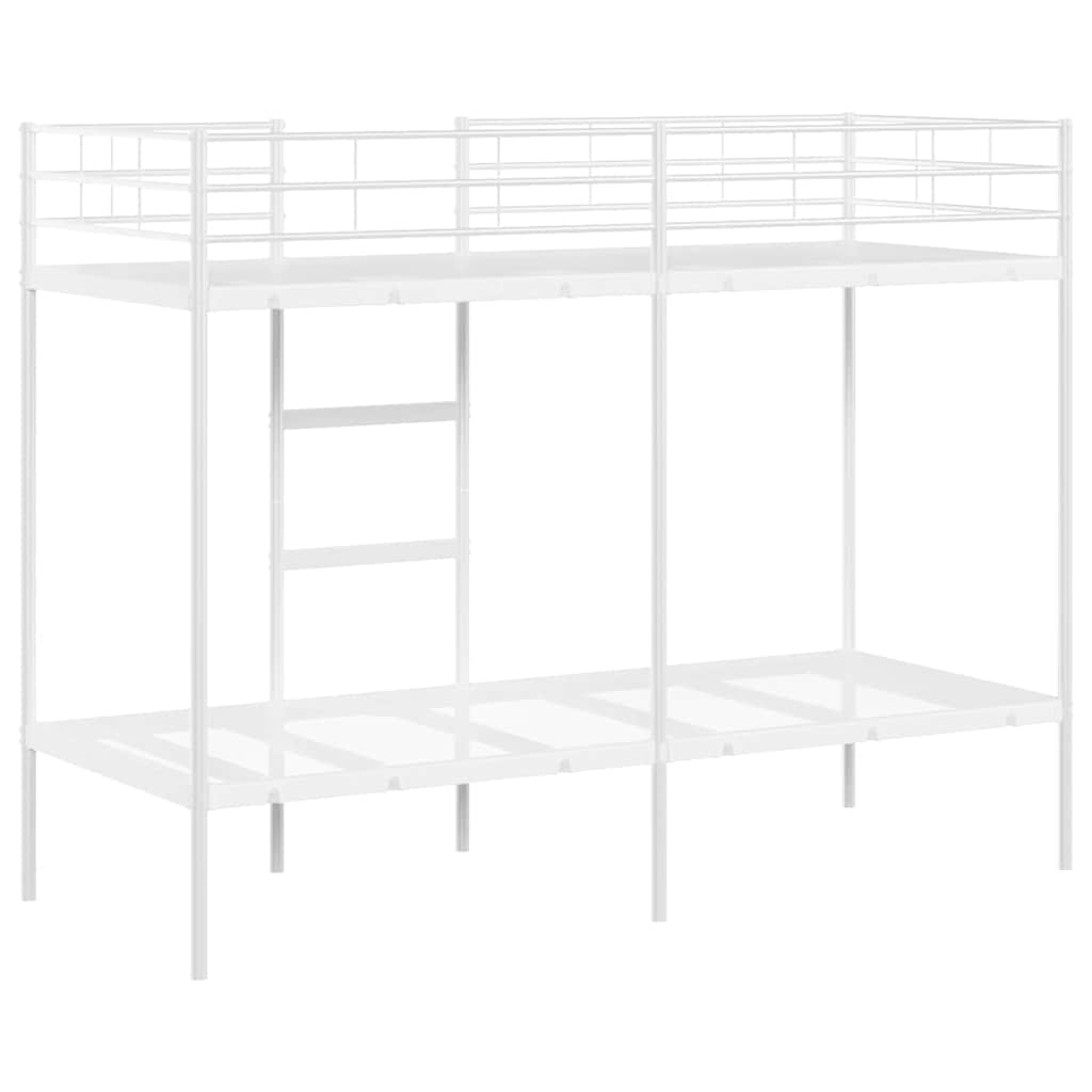 Stapelbed Zonder Matras Staal 75 x 190 cm Wit
