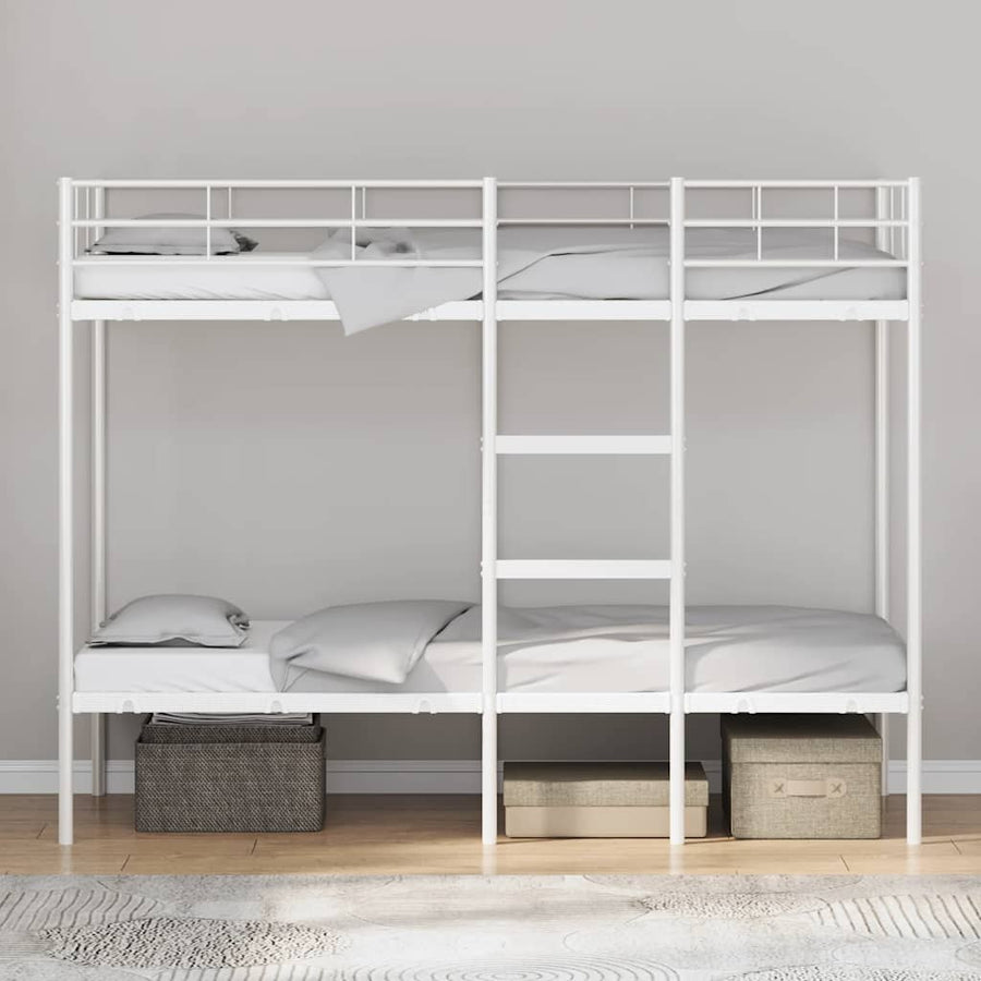 Stapelbed Zonder Matras Staal 80 x 200 cm Wit