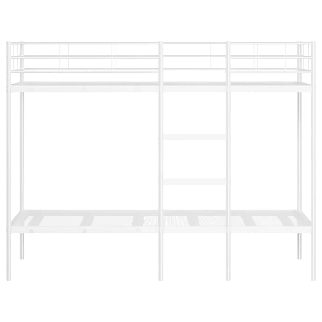 Stapelbed Zonder Matras Staal 80 x 200 cm Wit