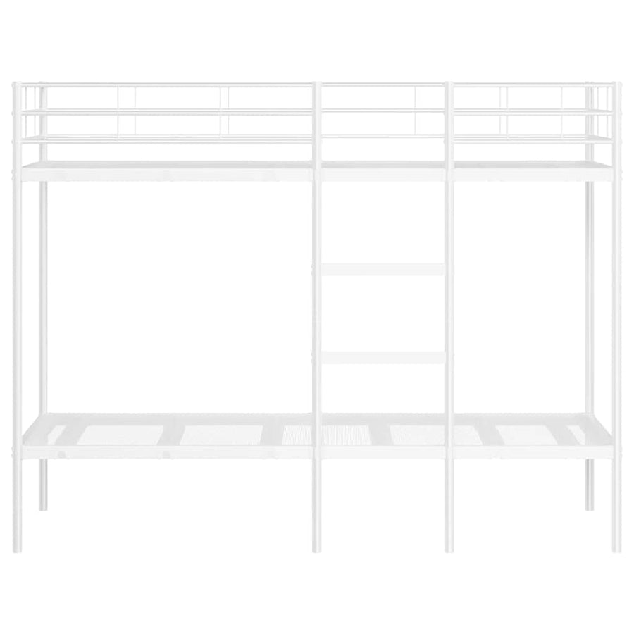 Stapelbed Zonder Matras Staal 80 x 200 cm Wit