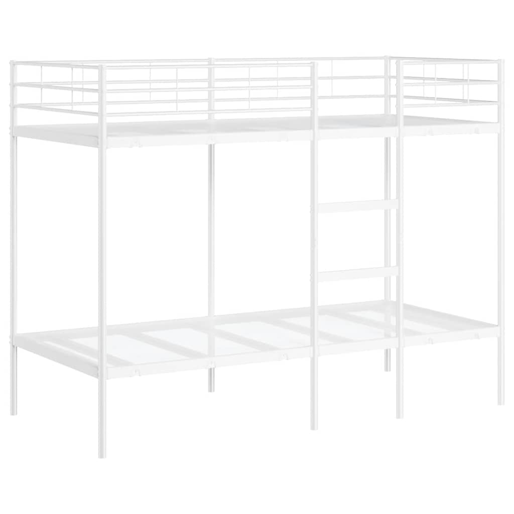 Stapelbed Zonder Matras Staal 90 x 190 cm Wit