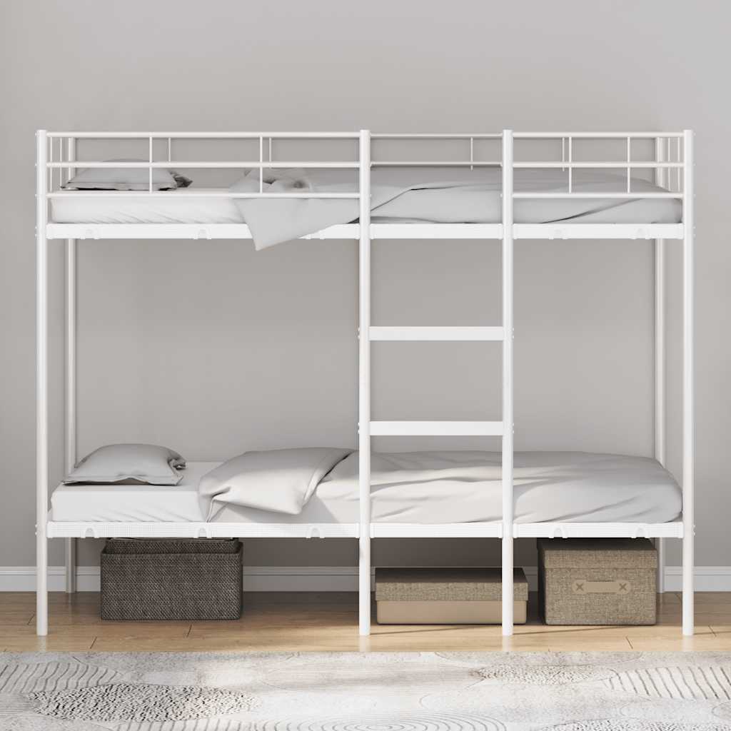 Stapelbed Zonder Matras Staal 90 x 190 cm Wit