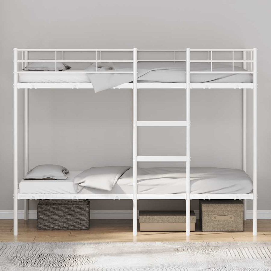 Stapelbed Zonder Matras Staal 90 x 190 cm Wit
