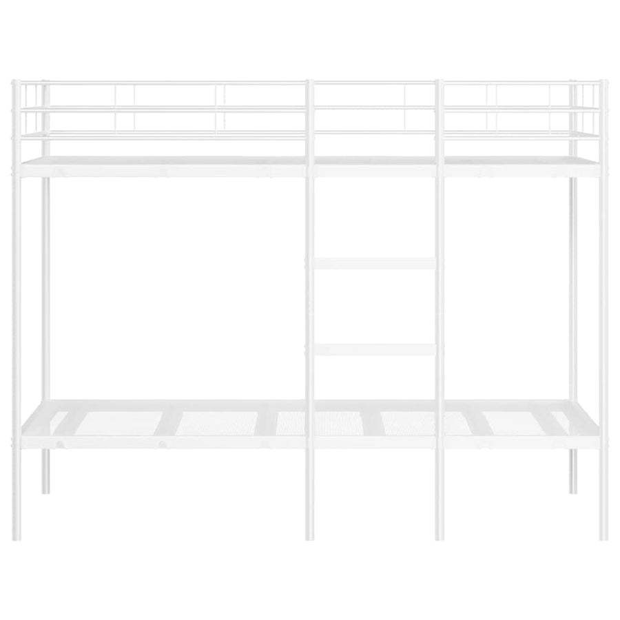 Stapelbed Zonder Matras Staal 90 x 190 cm Wit