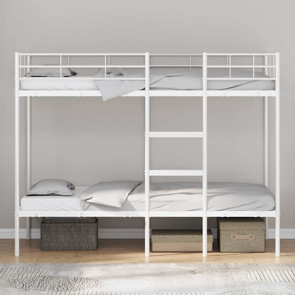 Stapelbed Zonder Matras Staal 100 x 190 cm Wit