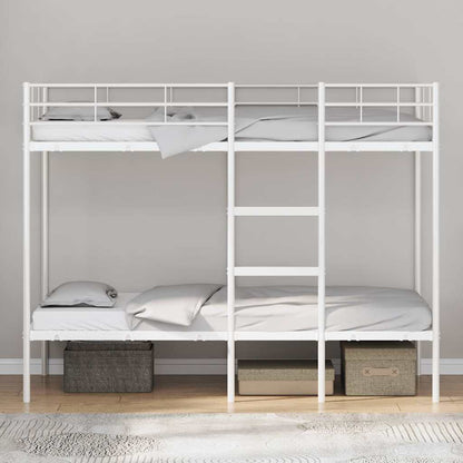 Stapelbed Zonder Matras Staal 100 x 190 cm Wit