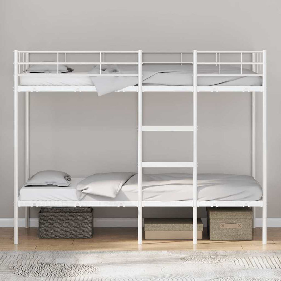 Stapelbed Zonder Matras Staal 100 x 190 cm Wit