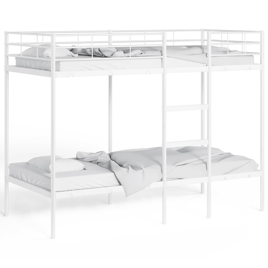 Stapelbed Zonder Matras Staal 100 x 190 cm Wit