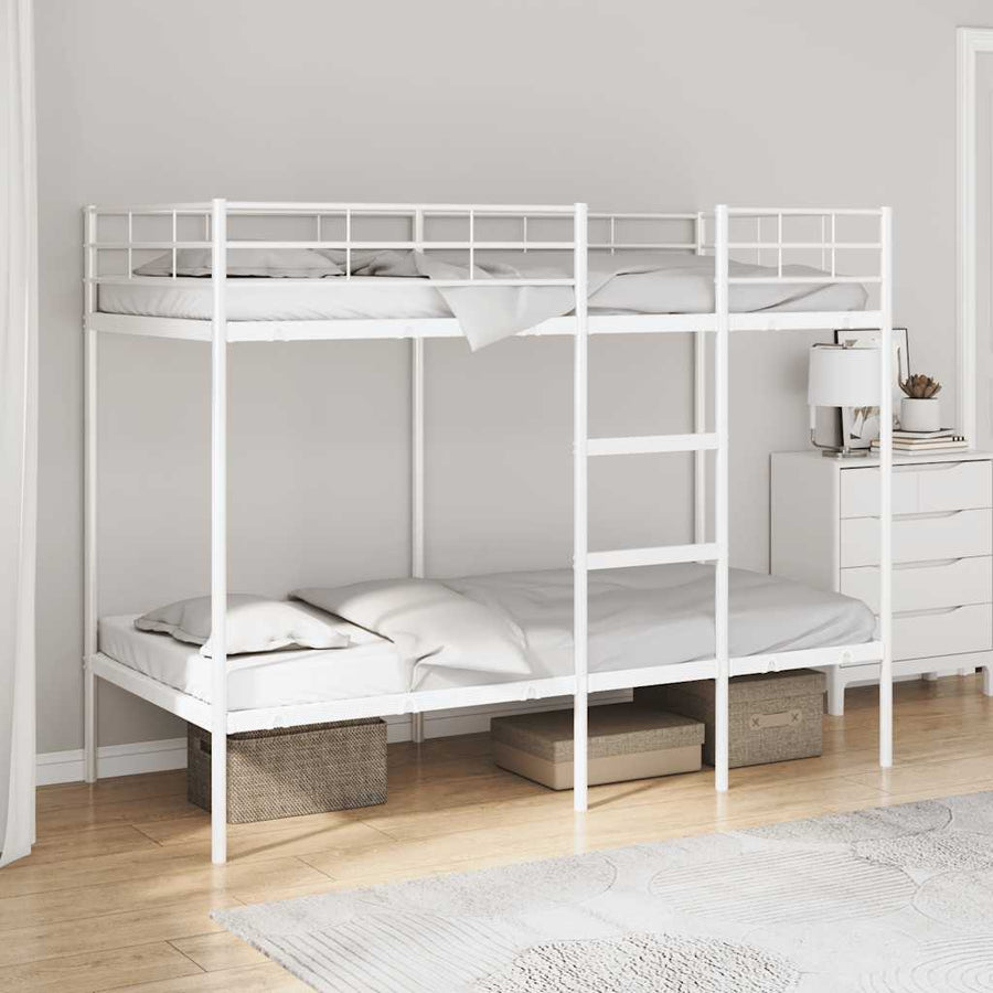 Stapelbed Zonder Matras Staal 100 x 190 cm Wit