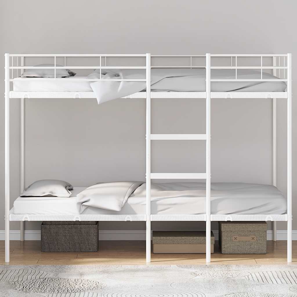 Stapelbed Zonder Matras Staal 100 x 200 cm Wit