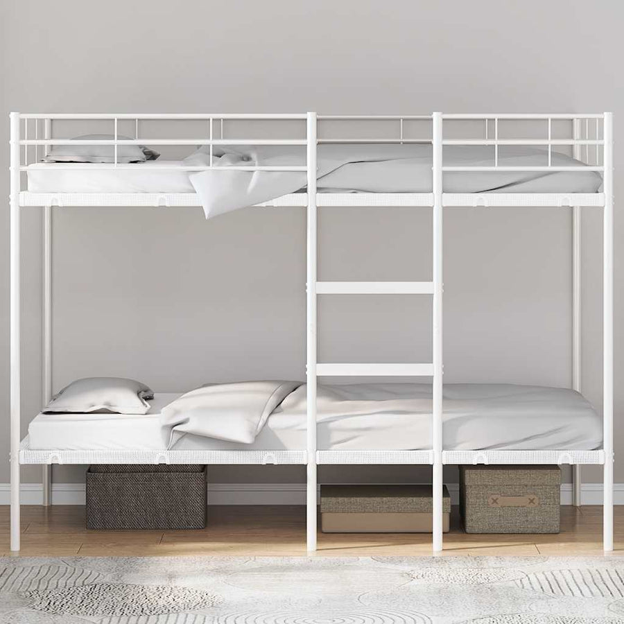 Stapelbed Zonder Matras Staal 100 x 200 cm Wit