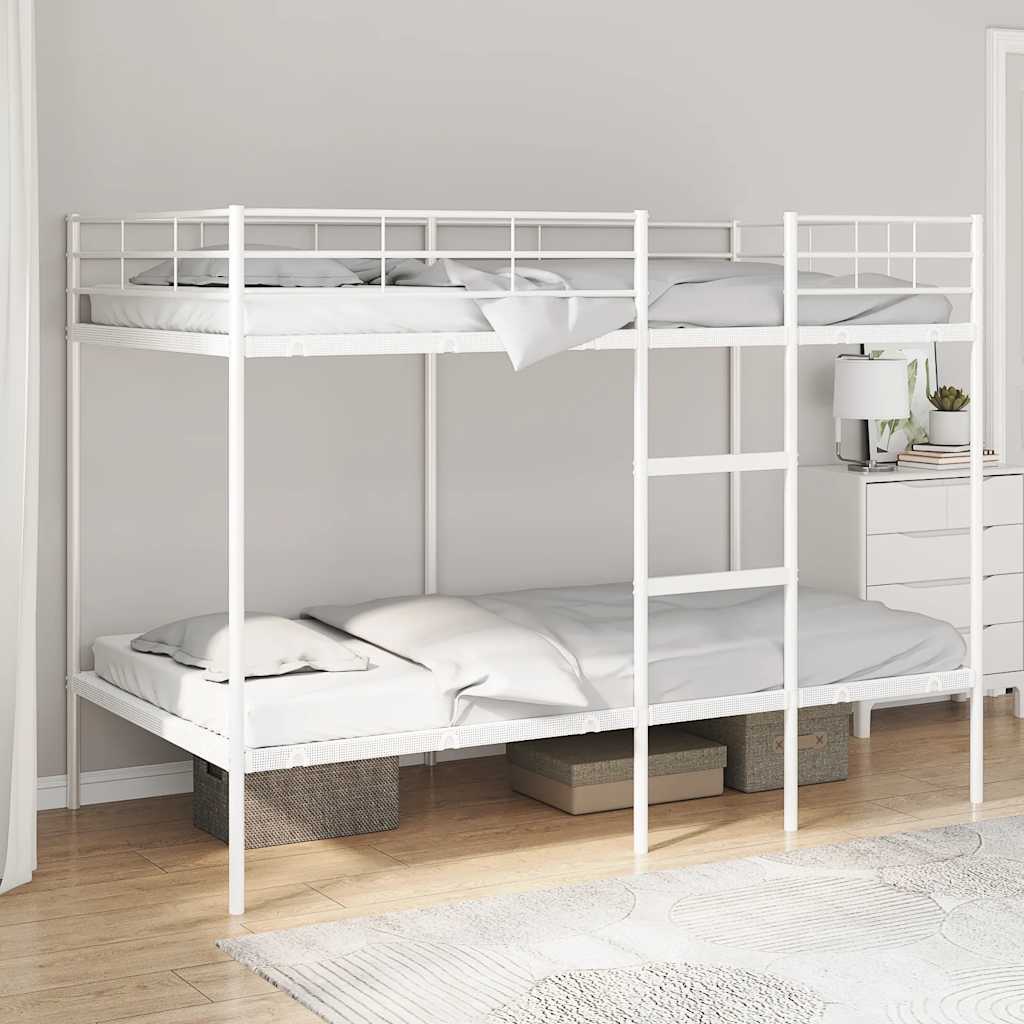 Stapelbed Zonder Matras Staal 100 x 200 cm Wit