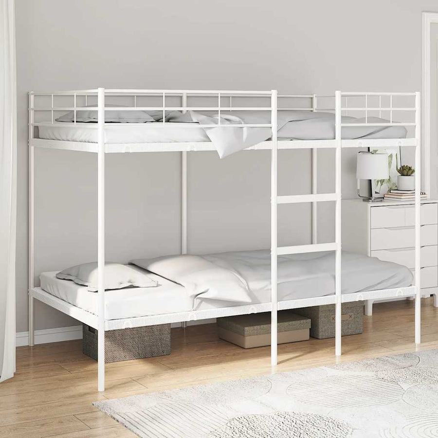 Stapelbed Zonder Matras Staal 100 x 200 cm Wit