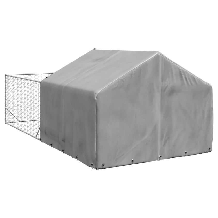 Hondenkennel met ren 5x2x1,5 m gegalvaniseerd staal