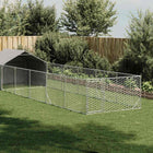 Dog kennel with run 8x2x1.5 m galvanized steel