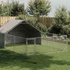 Dog kennel with run 6x3x1.9 m galvanized steel