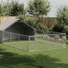 Dog kennel with run 7x3x1.9 m galvanized steel