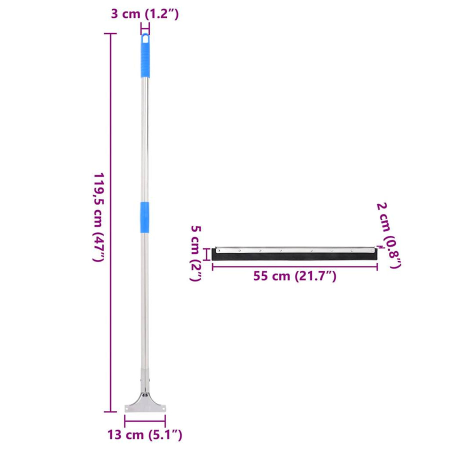 Vloerwisser 55x119,5 cm staal en rubber
