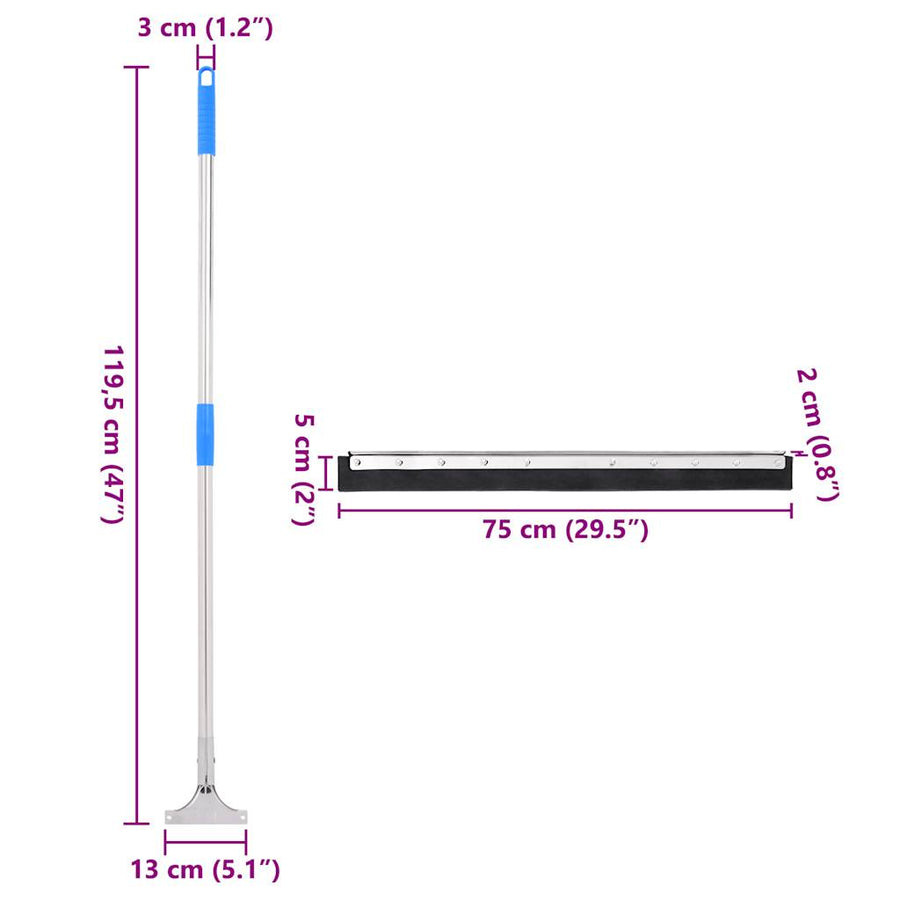 Vloerwisser 75x119,5 cm staal en rubber