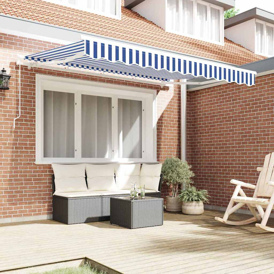 Vervangingsdoek voor zonnescherm Blauw en wit 350 x 200 cm