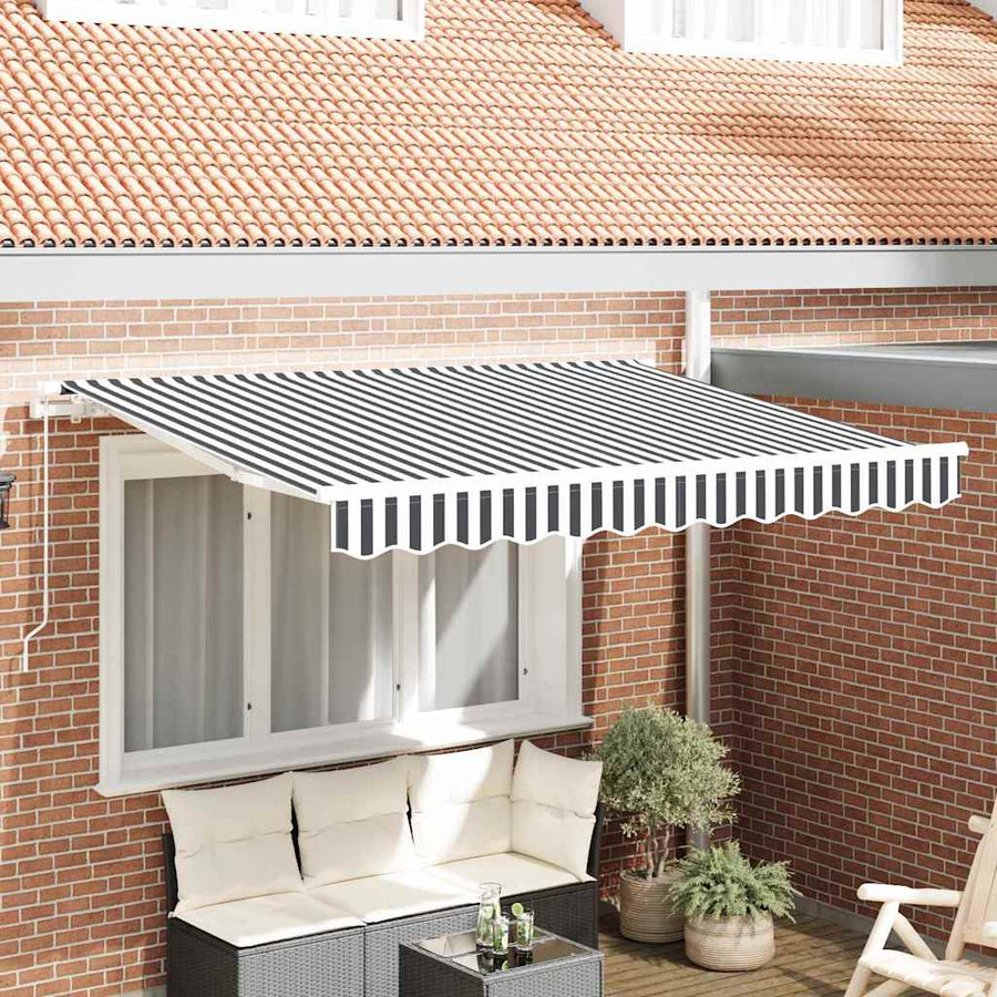 Vervangingsdoek voor zonnescherm Antraciet en Wit 330 x 195 cm