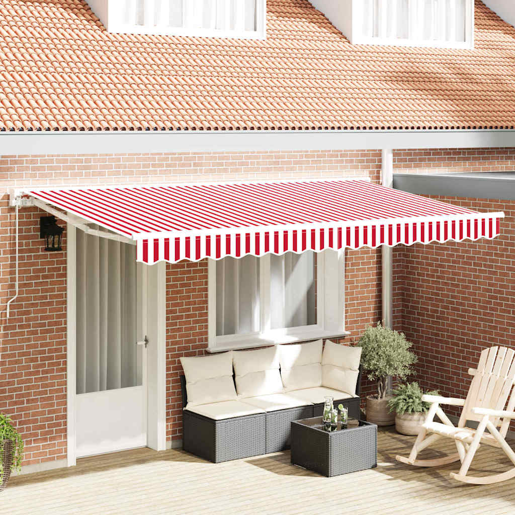 Vervangingsdoek voor zonnescherm Rood en Wit 380 x 195 cm