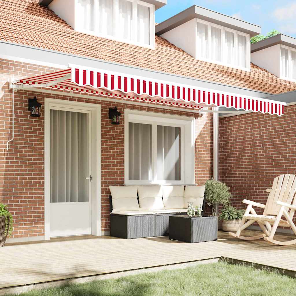 Vervangingsdoek voor zonnescherm Rood en Wit 380 x 195 cm