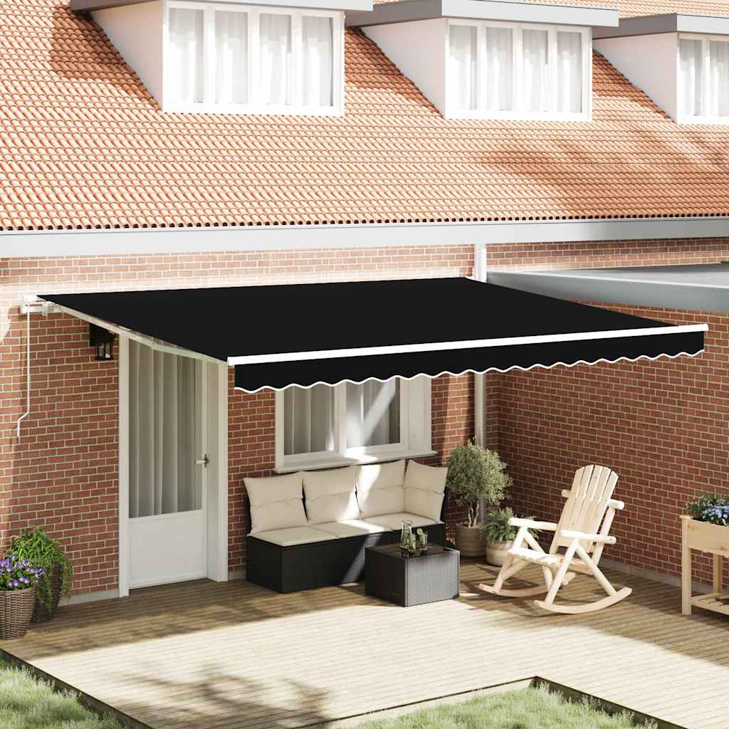 Vervangingsdoek voor zonnescherm Zwart 430 x 295 cm Polyester