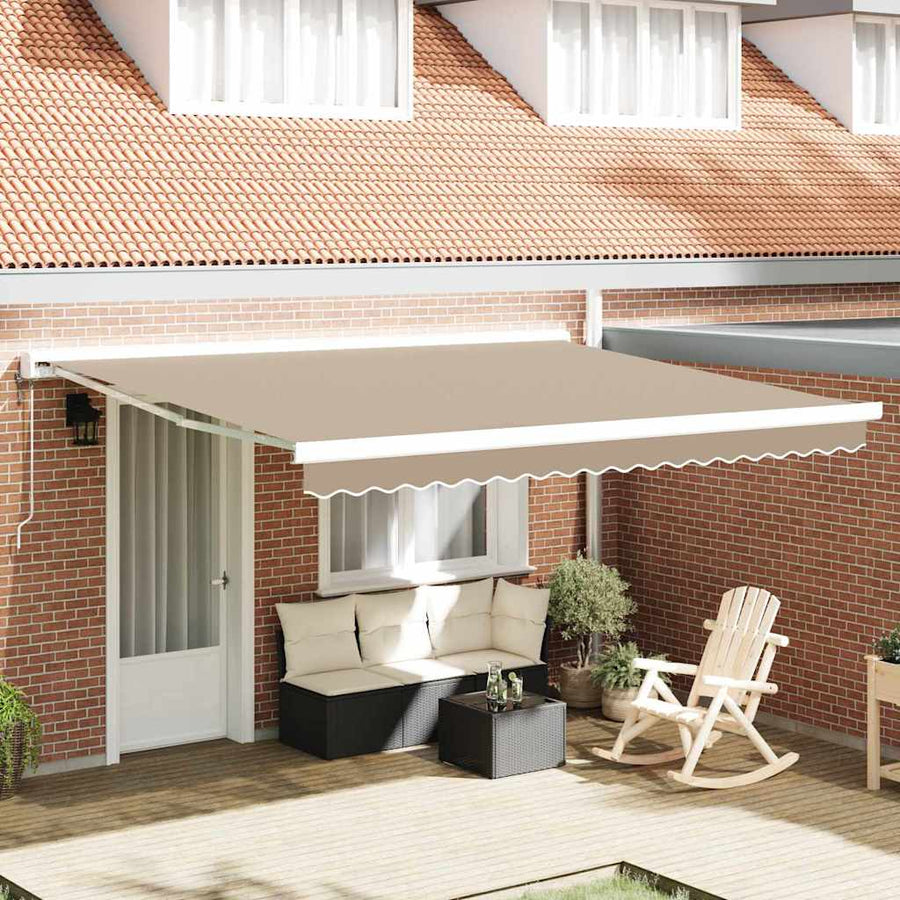 Vervangingsdoek voor zonnescherm Beige 380 x 345 cm Polyester