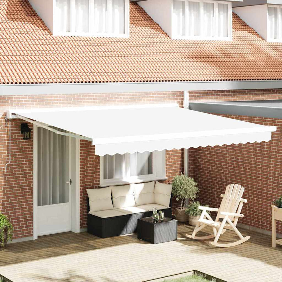 Vervangingsdoek voor zonnescherm Wit 380 x 345 cm Polyester