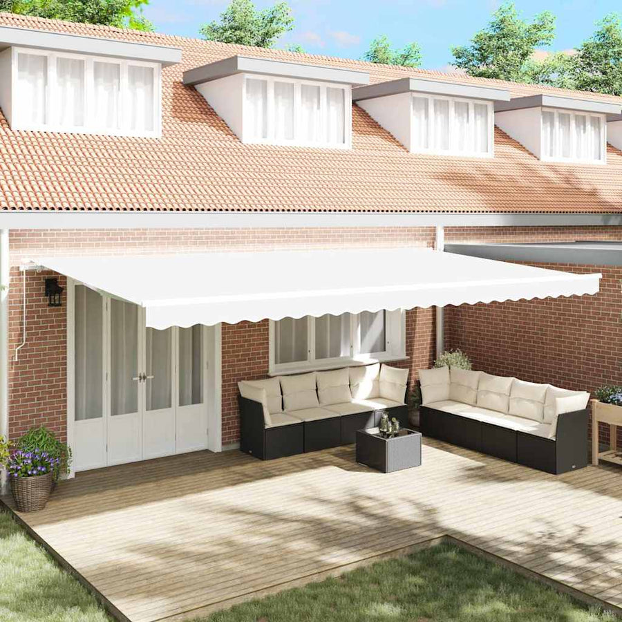 Vervangingsdoek voor zonnescherm Wit 6 × 3,5 m Polyester